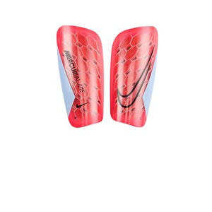 Nike Mercurial Lite - Espinilleras de fútbol Nike con mallas de sujeción - rojas