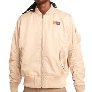 Chaqueta Nike Barcelona Punk Bomber - Chaqueta corta de invierno Nike Punk Bomber del FC Barcelona - beige