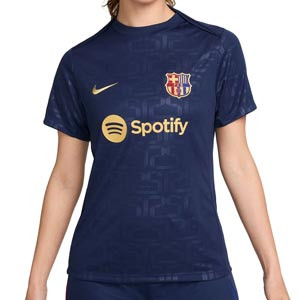 Camiseta Nike Barcelona mujer Academy Pro Pre-Match Dri-Fit - Camiseta de calentamiento prepartido para mujer Nike del FC Barcelona primera equipación 2024 2025 - azul marino