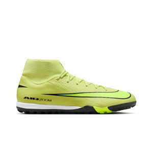 Nike Mercurial Zoom Superfly 10 Academy TF - Zapatillas de fútbol multitaco con tobillera Nike TF suela turf - verde claro
