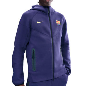 Sudadera con capucha Nike Barcelona Tech Fleece WindRunner - Sudadera cortavientos con capucha Nike del FC Barcelona - púrpura