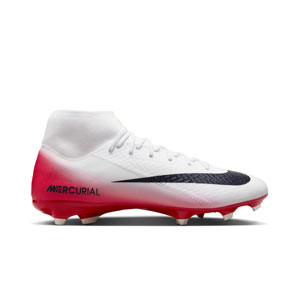 Nike Mercurial Zoom Superfly 10 Academy FG/MG LV8 - Botas de fútbol con tobillera Nike FG/MG para césped artificial - blancas