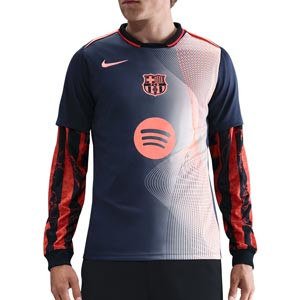 Camiseta Nike 3a Barcelona Pre-Match Dri-Fit Academy Pro - Camiseta de calentamiento prepartido Nike del FC Barcelona de la tercera equipación 2025 2026 - azul marino